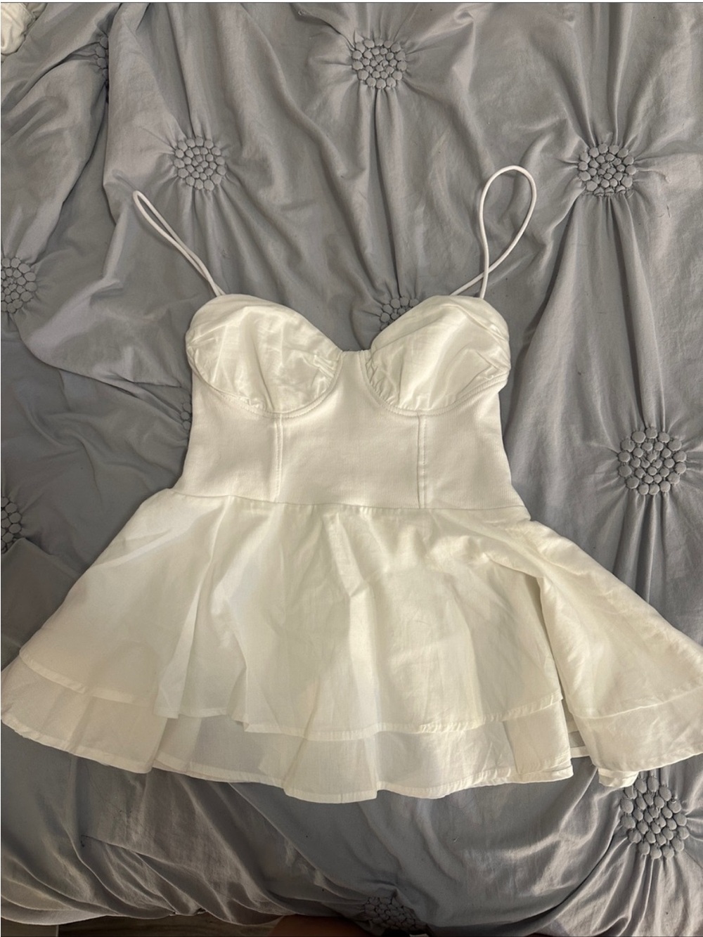 Zara White Bustier Peplum Mini Top